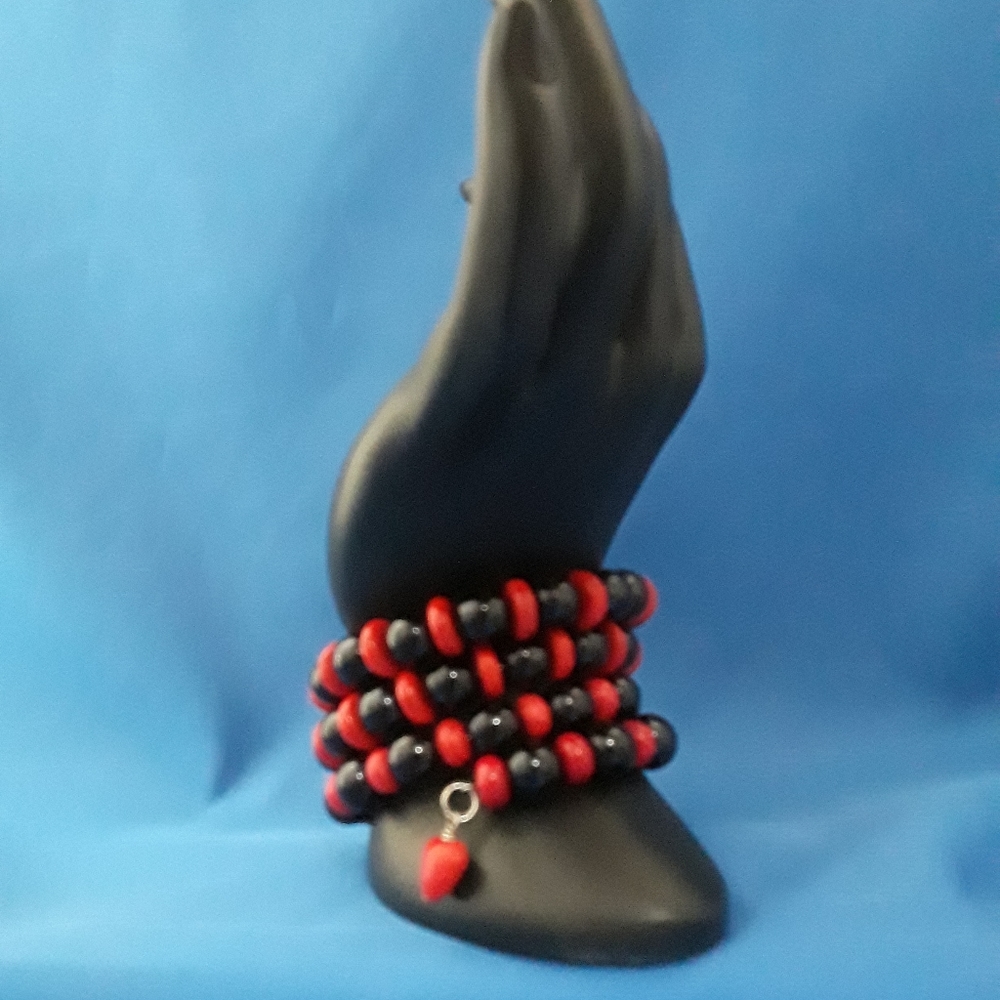 Quadruple wrap handmade bracelet.